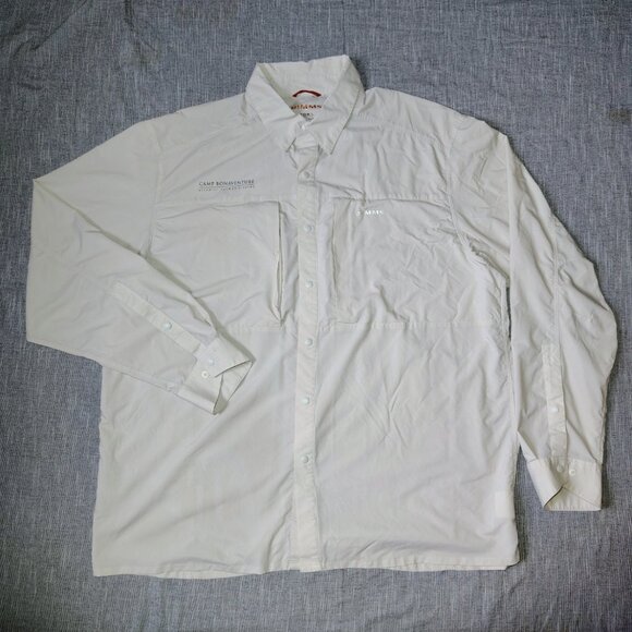 Simms Shirt Size XXL Cor3 Challenger Long Sleeve Snap Button Performance Fishing - Picture 2 of 15